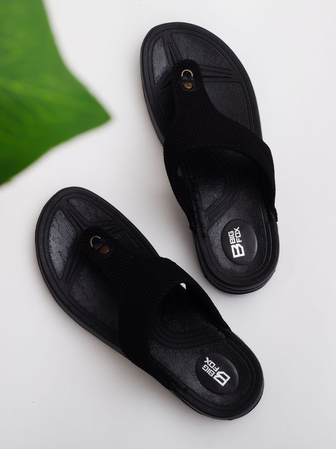     			Big Fox - Black Men's Thong Flip Flop