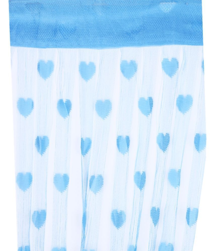     			Handloomwala Abstract Transparent Rod Pocket Curtain 7 ft ( Pack of 1 ) - Light Blue