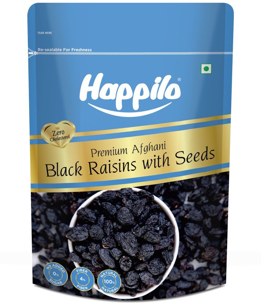     			Happilo Premium Afghani Black Raisins with Seeds, Gluten Free 250g