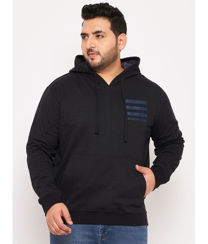     			AUSTIVO Fleece Hooded Men's Sweatshirt - Black ( Pack of 1 )