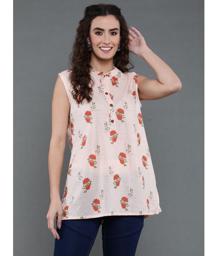     			Antaran - Peach Cotton Women's Regular Top ( Pack of 1 )