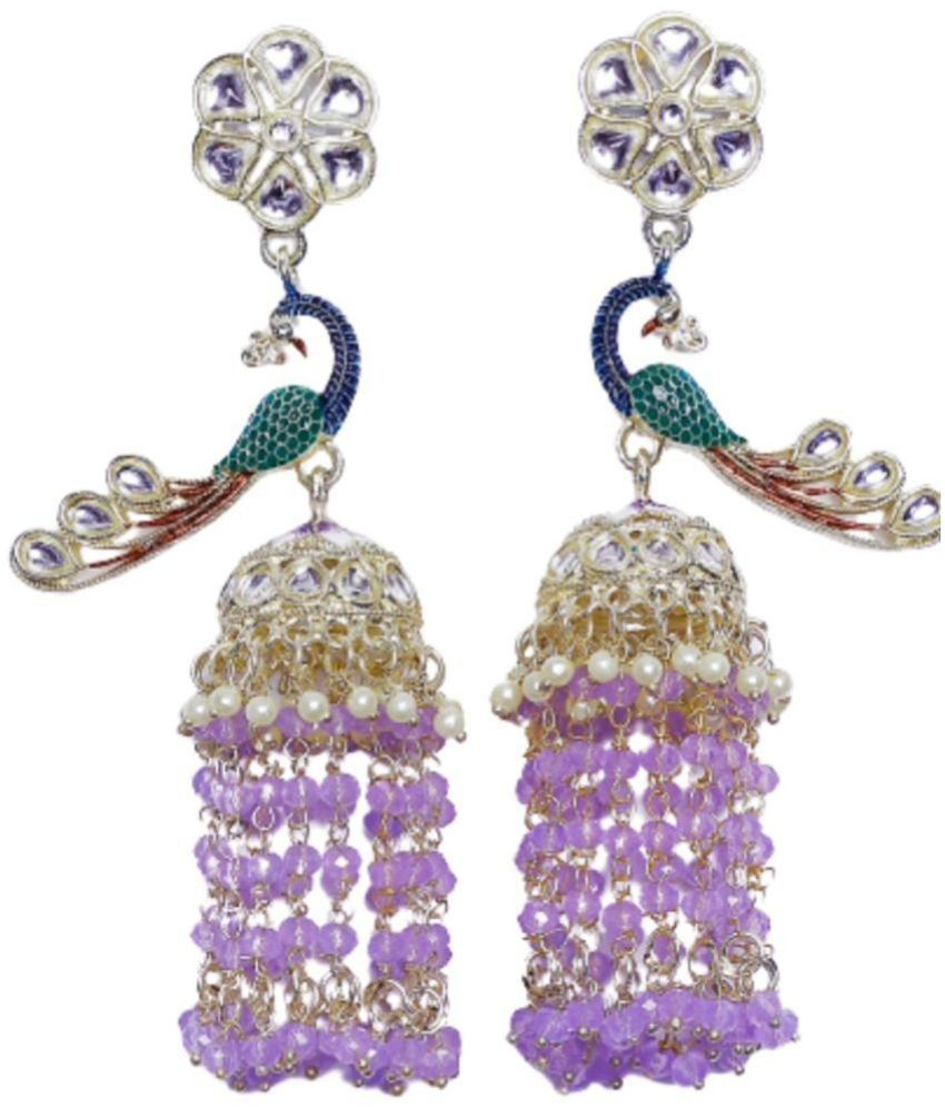     			Jiyanshi fashion - Light Purple Jhumki Earrings ( Pack of 1 )
