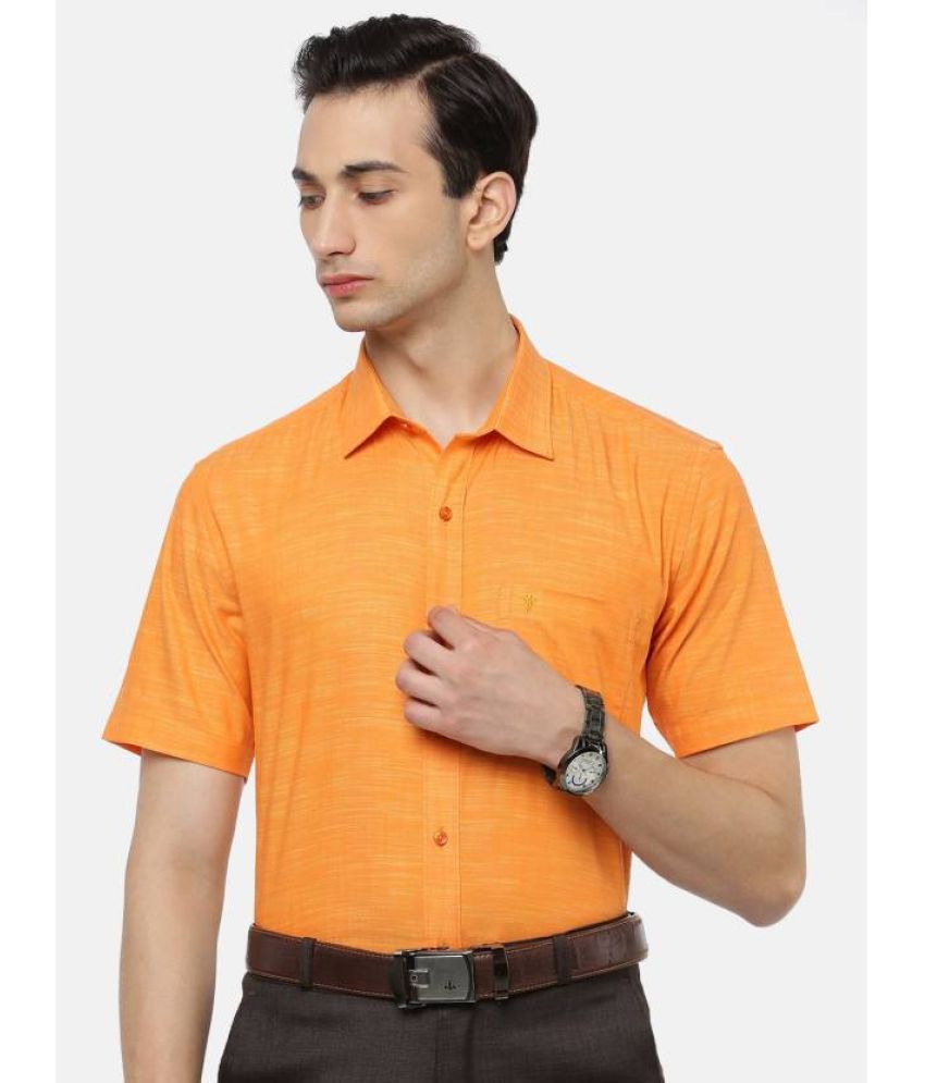     			Ramraj cotton Cotton Blend Regular Fit Solids Half Sleeves Men's Casual Shirt - Orange ( Pack of 1 )