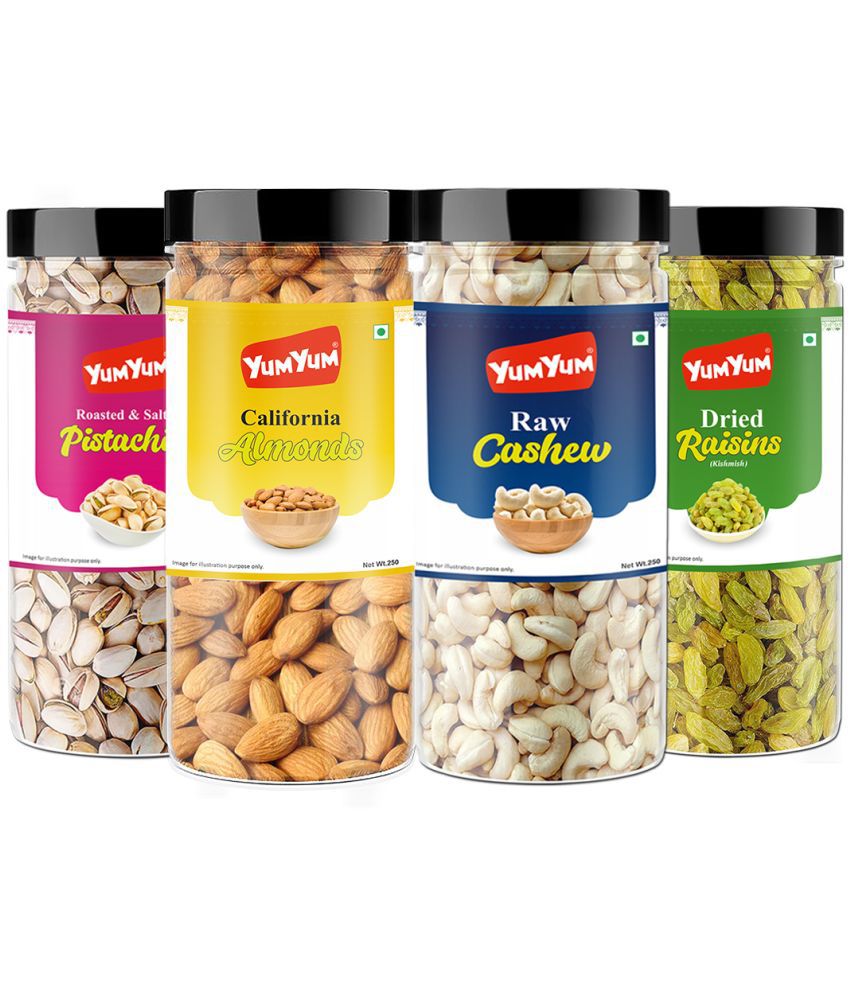     			YUM YUM Dry Fruits Combo Pack 1Kg (Almonds 250g, Cashew 250g, Pista 250g, Kishmish 250g)