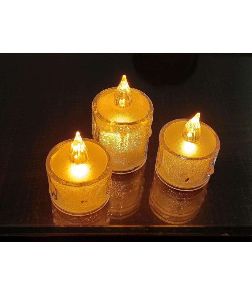     			Green Tales - Off White LED Tea Light Candle 5 cm ( Pack of 3 )