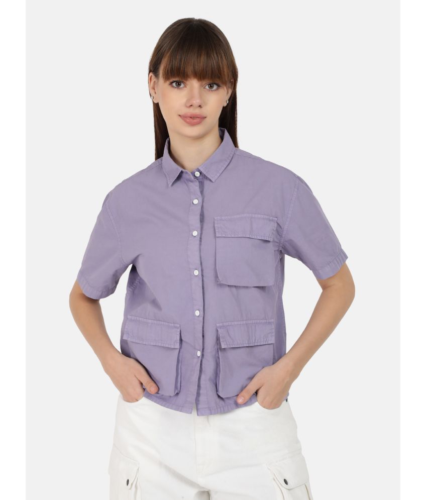     			Bene Kleed Purple Cotton Women's Shirt Style Top ( Pack of 1 )