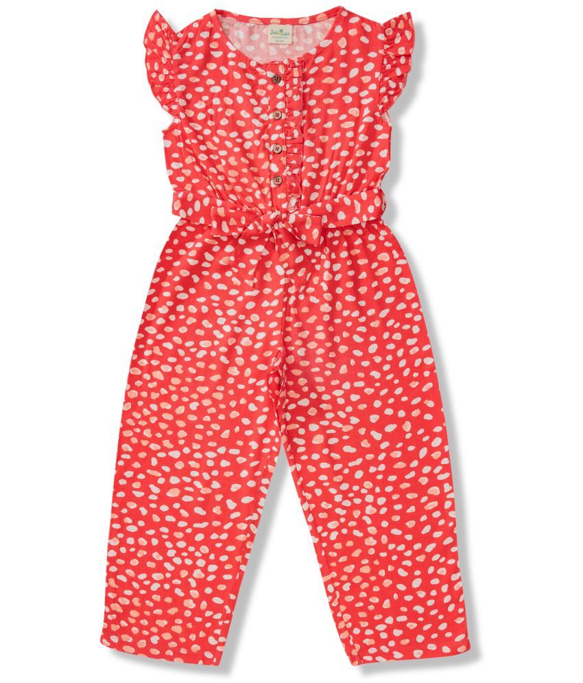     			Juscubs Girls Cotton Jumpsuit For ( Pack of 1 , Red )