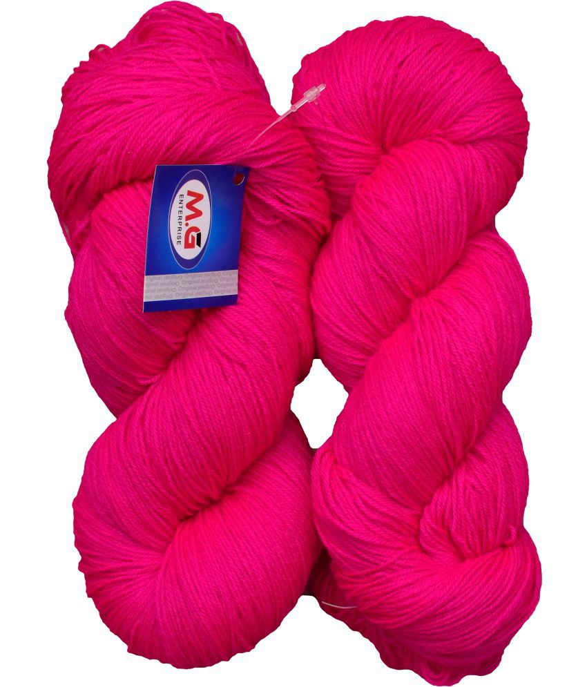     			Knitting Yarn 3 ply Wool, Magenta 400 gm  Best Used with Knitting Needles, Crochet Needles Wool Yarn for Knitting.