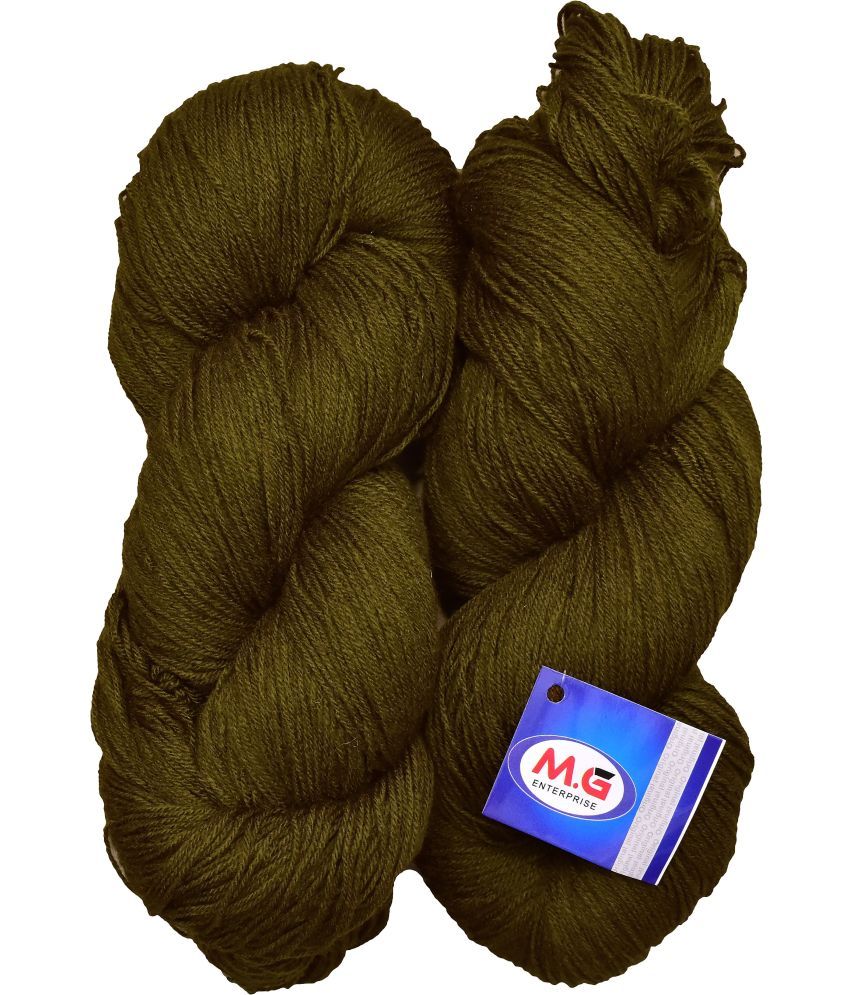     			Knitting Yarn 3 ply Wool, Mehndi 400 gm  Best Used with Knitting Needles, Crochet Needles Wool Yarn for Knitting.