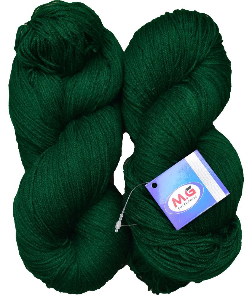     			Knitting Yarn 3 ply Wool, Leaf Green 400 gm  Best Used with Knitting Needles, Crochet Needles Wool Yarn for Knitting.