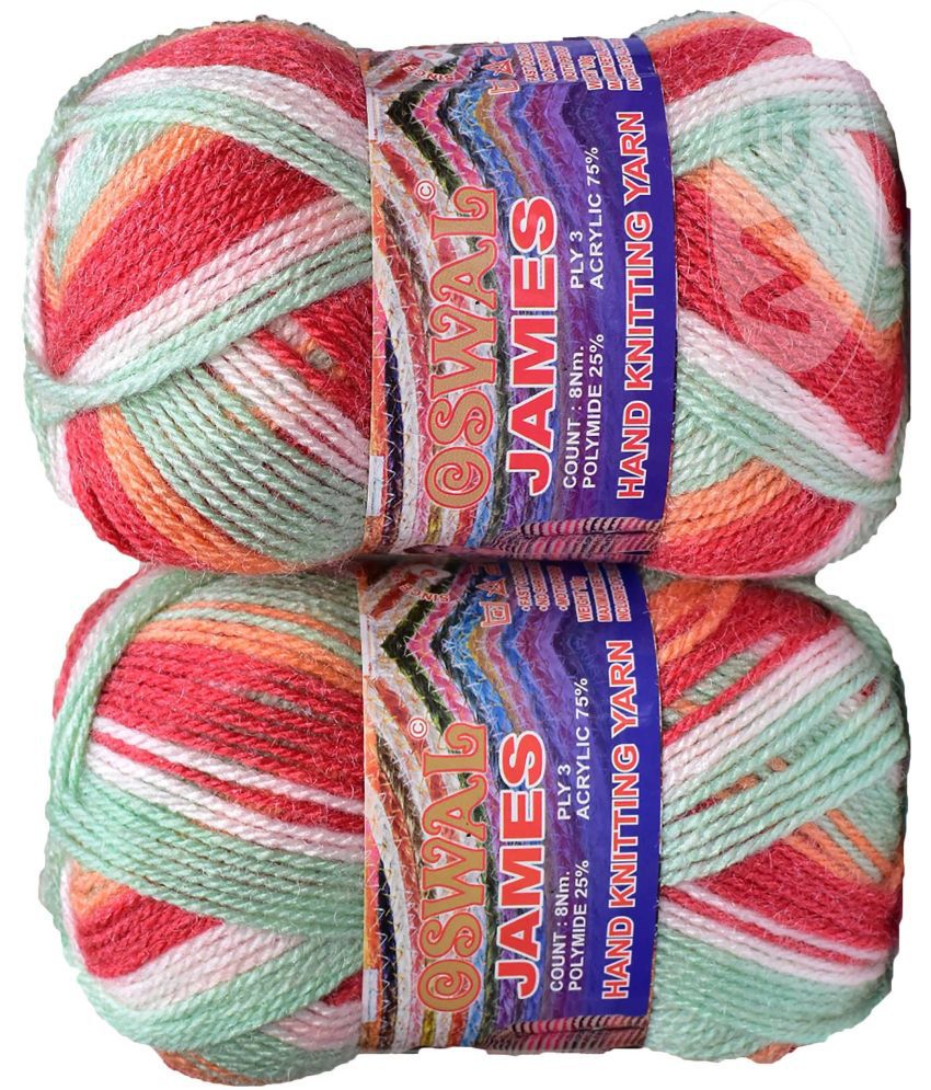     			Oswal James Knitting  Yarn Wool, Apple mix Ball 400 gm  Best Used with Knitting Needles, Crochet Needles  Wool Yarn for Knitting. By Oswa  K
