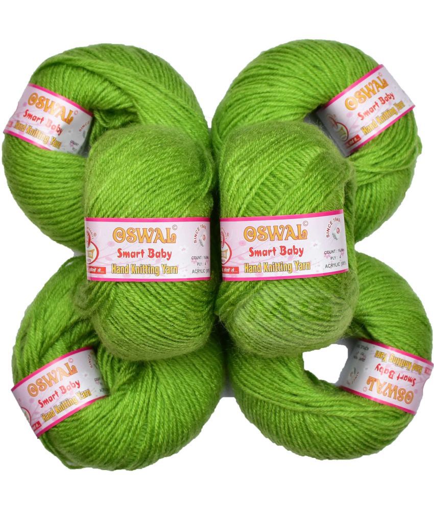     			Represents Oswal 100% Acrylic Wool Apple Green (6 pc) Baby Soft Yarn ART - EB