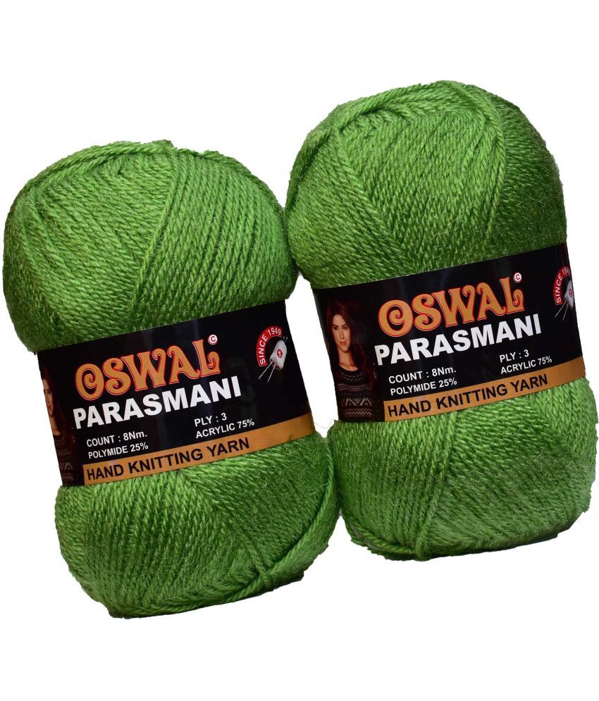     			Represents Oswal 3 Ply Knitting  Yarn Wool,  Light Green 500 gm Art-EHC