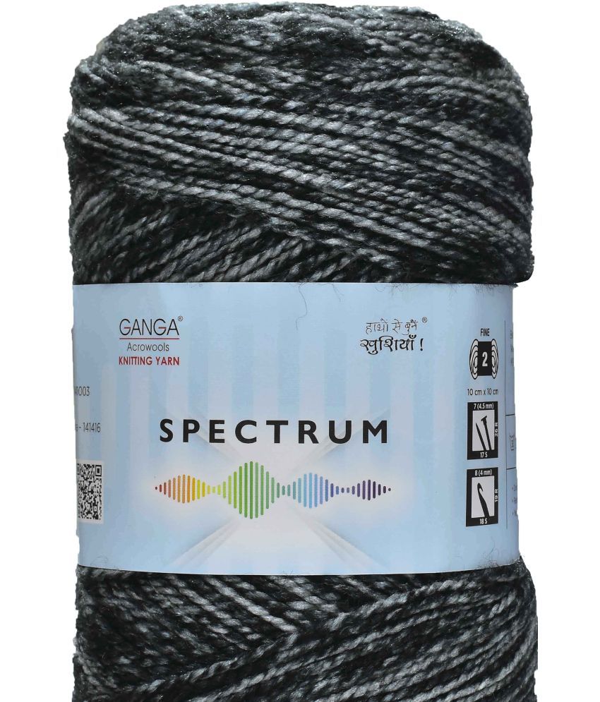     			Spectrum Carbon Morphankhi (200 gm)  Wool Ball Hand knitting wool / Art Craft soft fingering crochet hook yarn, needle knitting yarn thread dyed. with Needl V SM-N SM-O SM-PQ