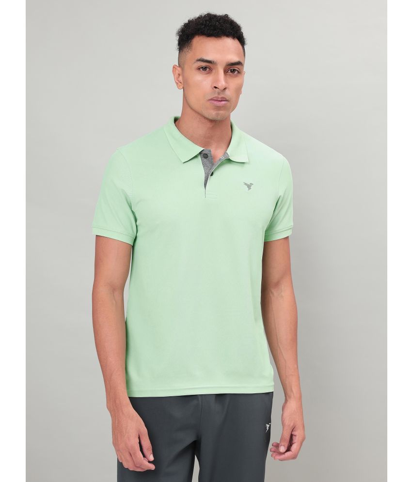     			Technosport Light Green Polyester Slim Fit Men's Sports Polo T-Shirt ( Pack of 1 )