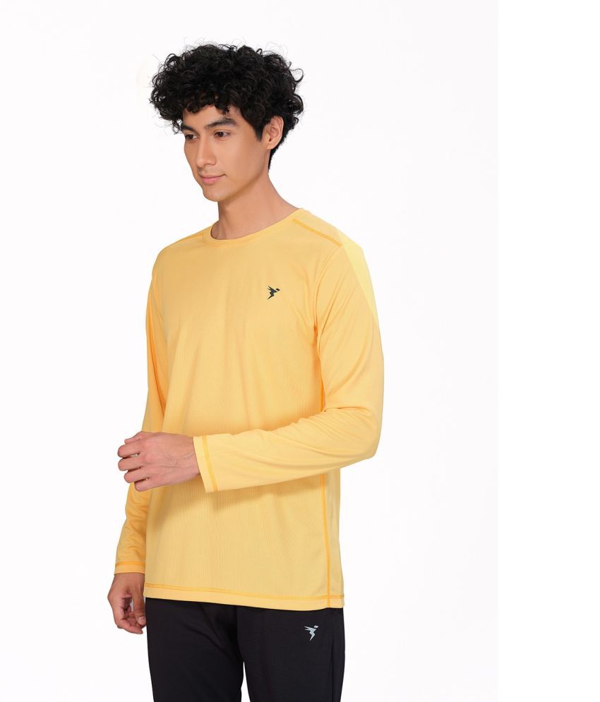     			Technosport Yellow Polyester Slim Fit Men's Sports T-Shirt ( Pack of 1 )