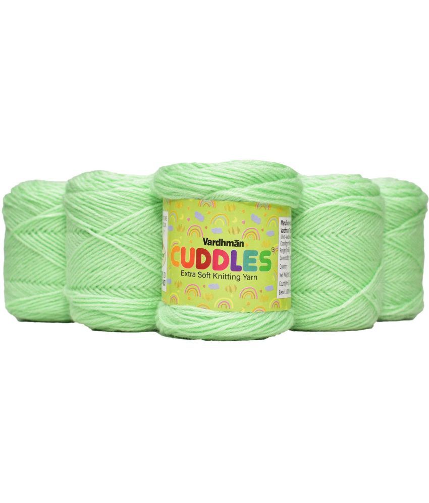     			VARDHMAN 100% Acrylic Wool  Apple Green 9 gms Baby  knitting wool- Art-ADDJ