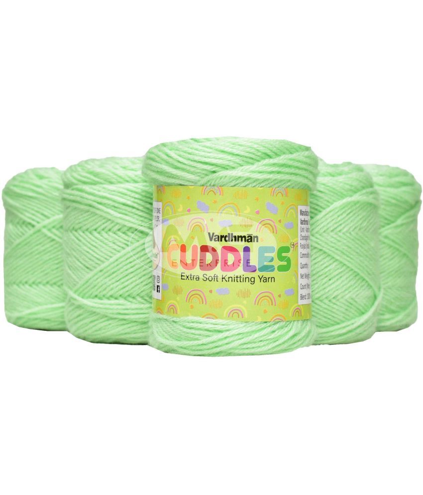     			VARDHMAN 100% Acrylic Wool  Apple Green 6 gms Baby  knitting wool- Art-ADDJ