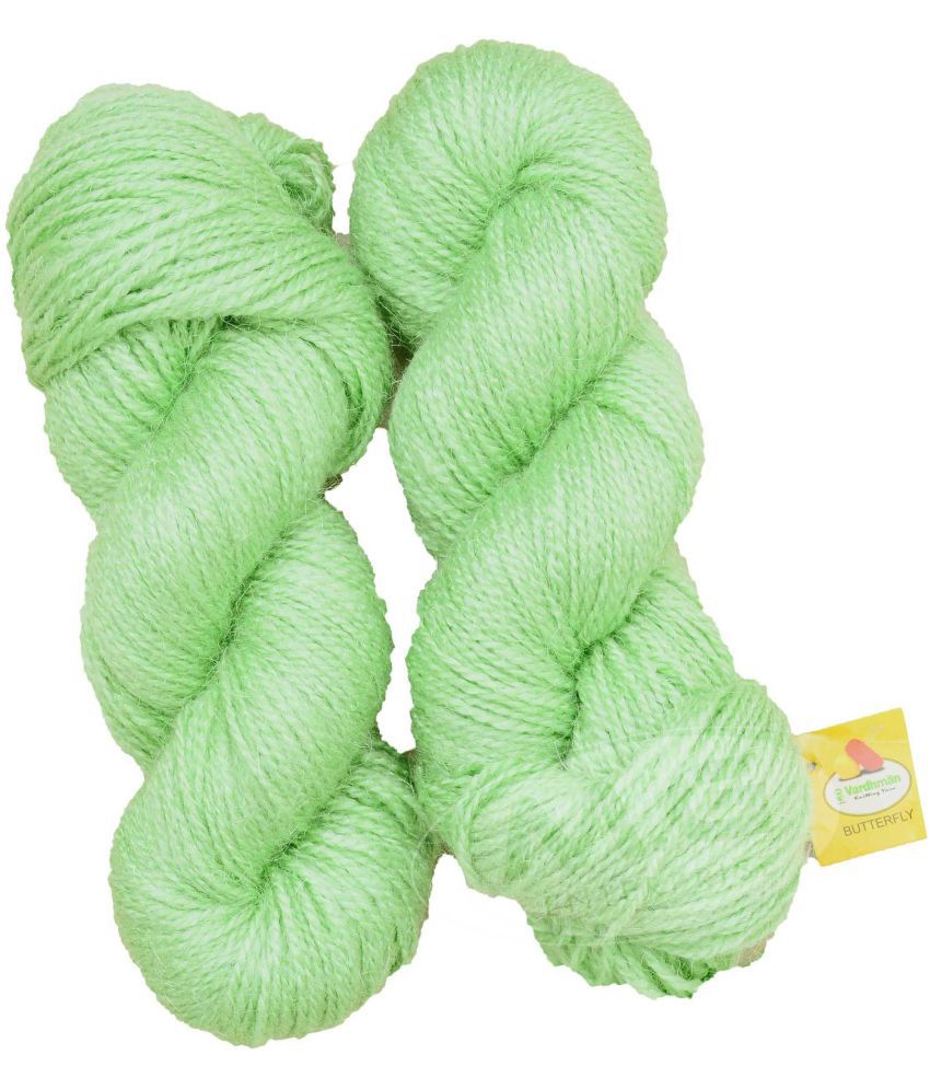     			Vardhman Rabit Excel Apple Green (500 gm)  Wool Hank Hand knitting wool Art-FBC