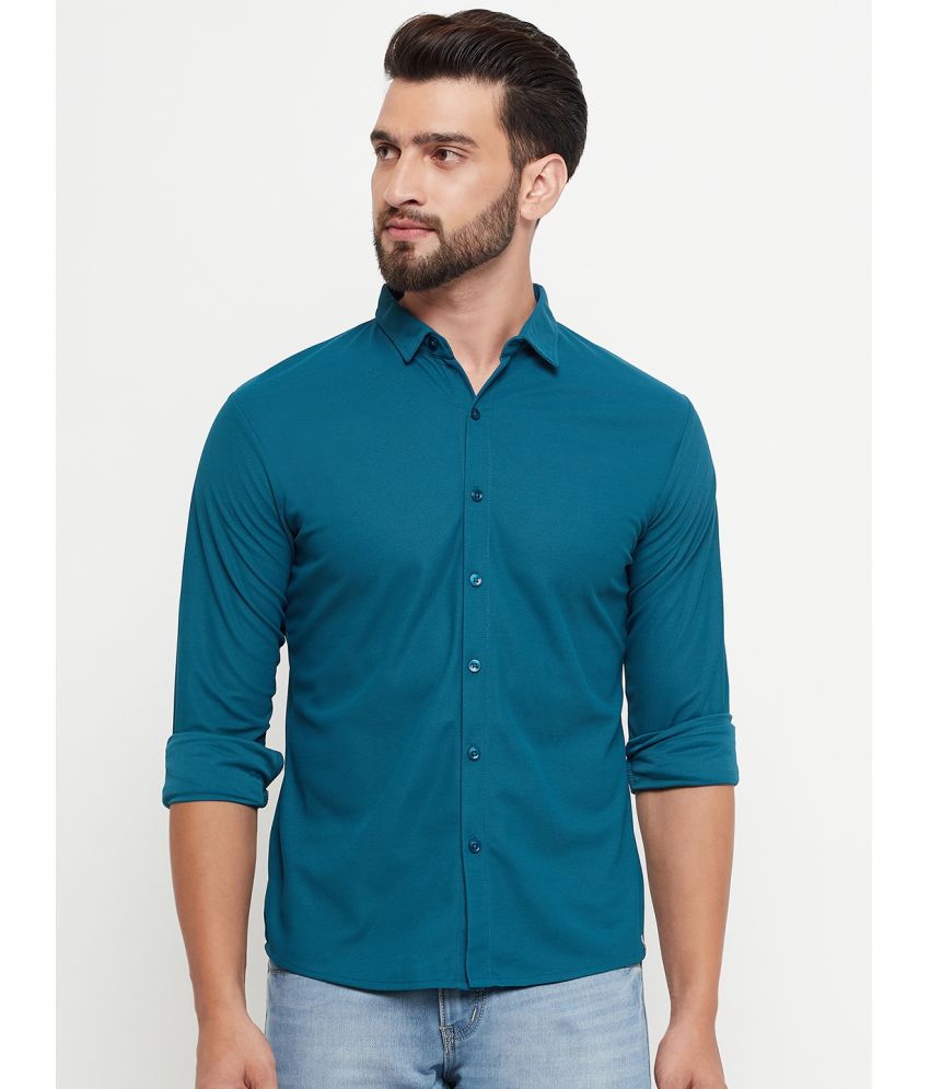     			renuovo Cotton Blend Regular Fit Solids Full Sleeves Men's Casual Shirt - Teal ( Pack of 1 )