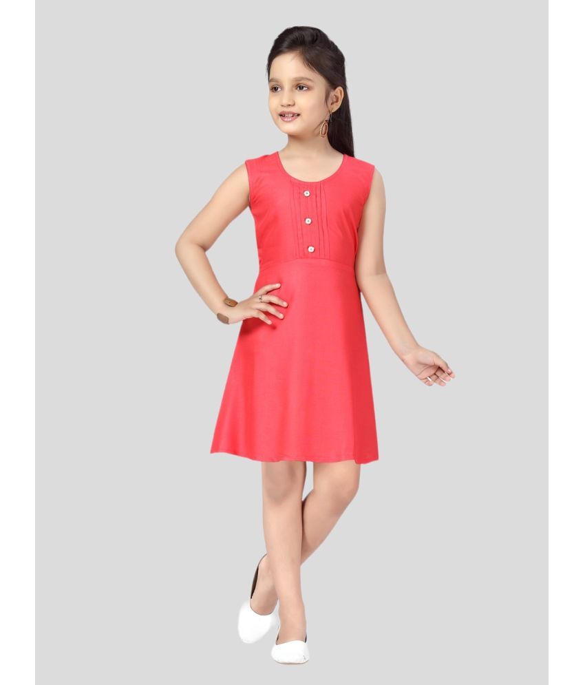     			Aarika Cotton A-line Dress For Girls ( Pack of 1 , Red )