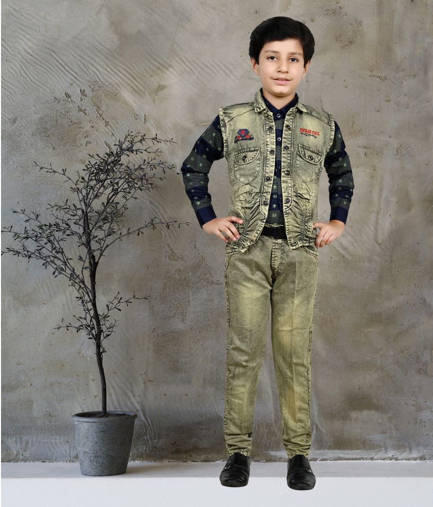     			Arshia Fashions Green Denim Boys Shirt & Jeans ( Pack of 1 )