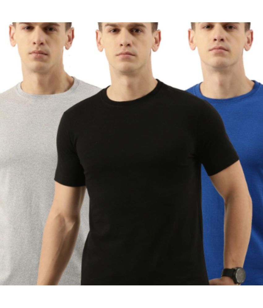     			Bene Kleed Cotton Regular Fit Solid Half Sleeves Men's T-Shirt - Multicolor ( Pack of 3 )