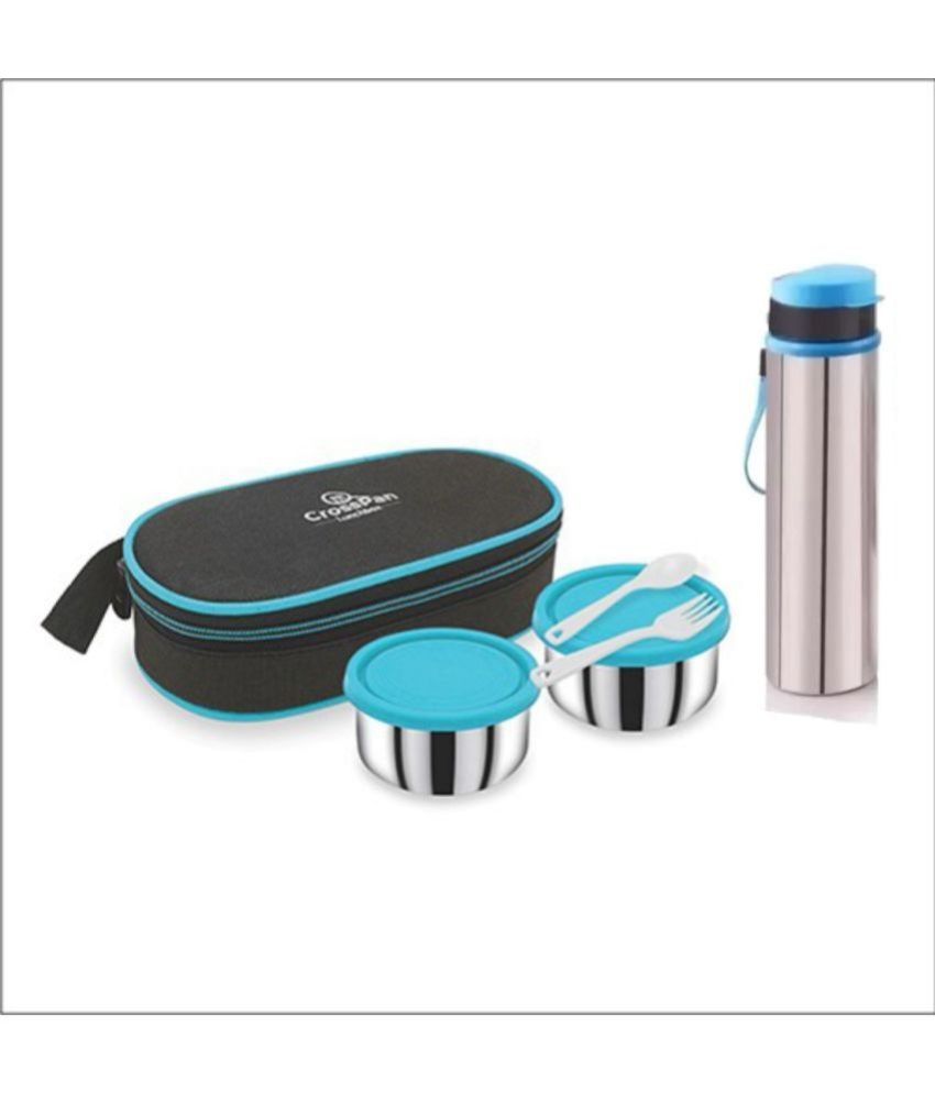     			CrossPan Freshmeal LunchBox with bottle Stainless Steel Lunch Box 2 - Container ( Pack of 1 )
