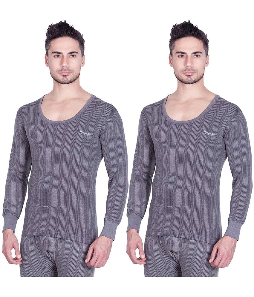    			Lux Inferno Charcoal Polyester Men's Thermal Tops ( Pack of 2 )