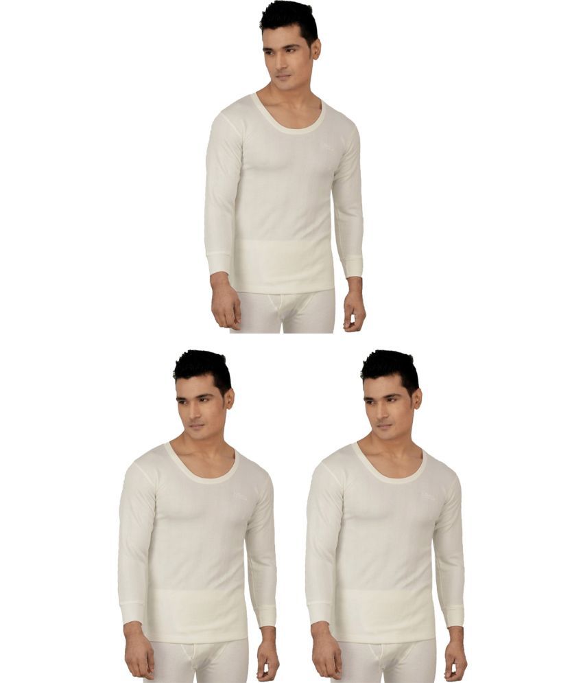     			Lux Inferno White Polyester Men's Thermal Tops ( Pack of 3 )