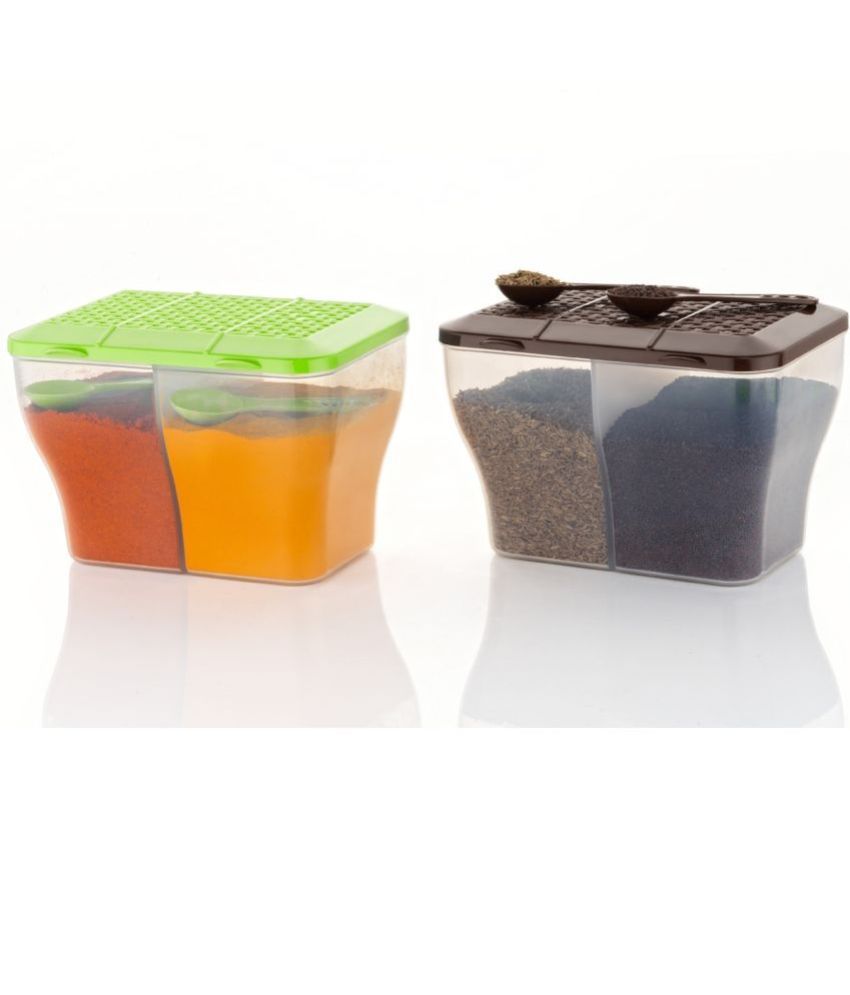     			MAGICSPOON Plastic Multicolor Multi-Purpose Container ( Set of 2 )