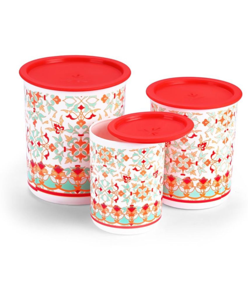     			Oliveware Plastic Red Dal Container ( Set of 3 )