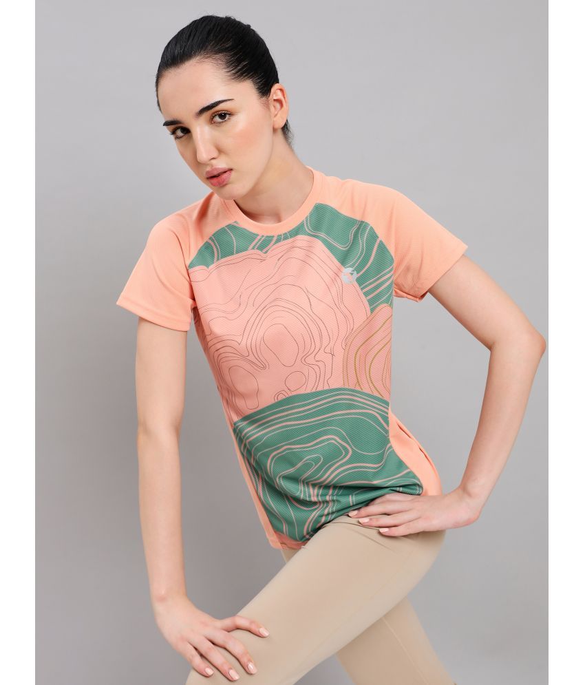     			Technosport Peach Polyester Tees - Single