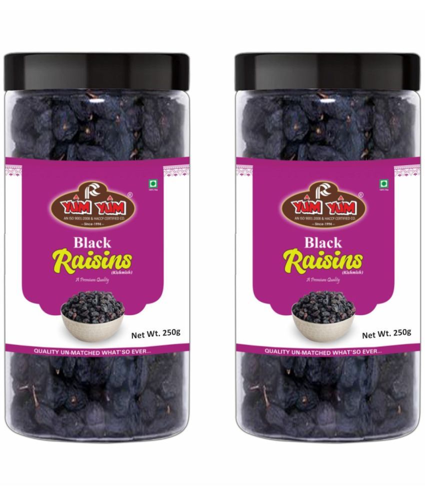     			YUM YUM Afghan Seedless Black Raisin Premium Healthy Kali Kismish, Nutrient-rich - Raisins (500 g)