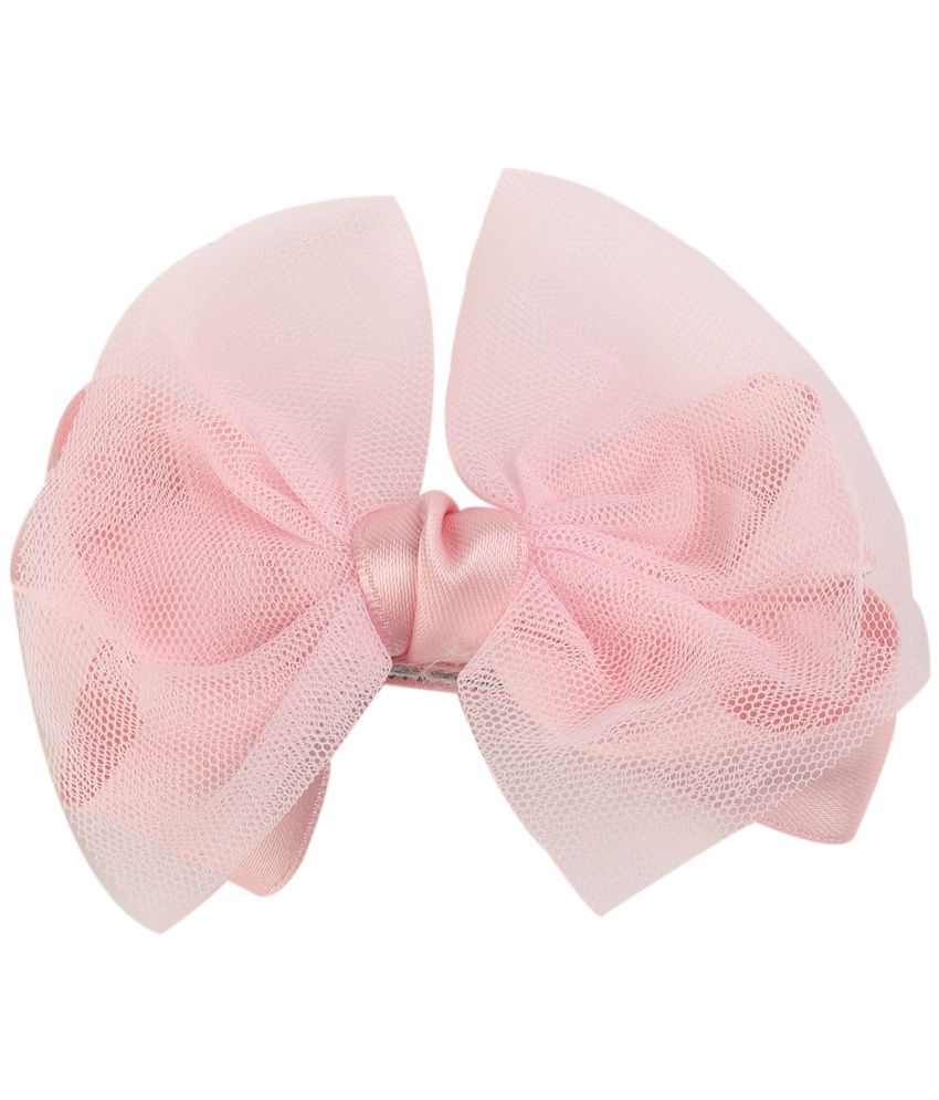     			Yellow Bee Bow Alligator Hair Clips - Pink