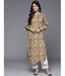 Varanga Cotton Printed Straight Women's Kurti - Yellow ( Pack of 1 )