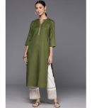 Varanga Cotton Solid Straight Women's Kurti - Olive ( Pack of 1 )