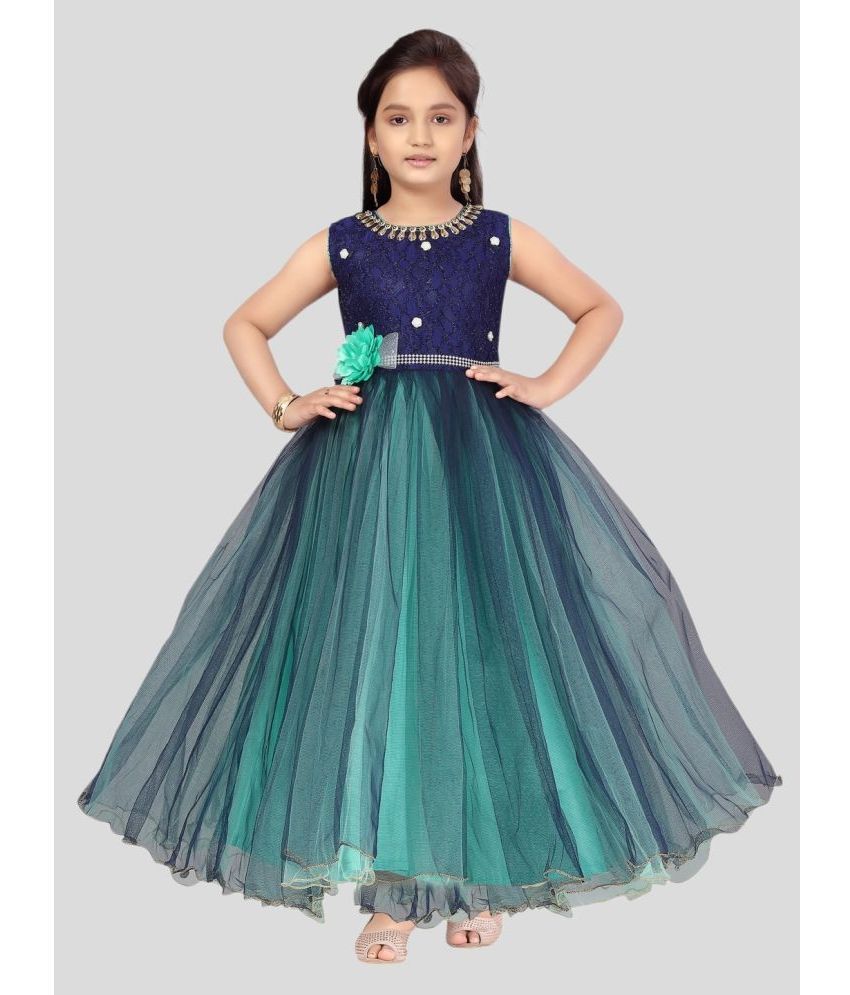     			Aarika Polyester Gown For Girls ( Pack of 1 , Blue )