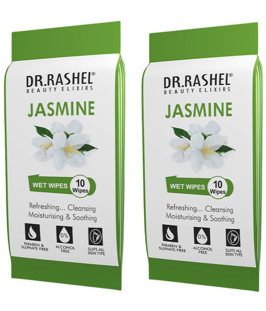     			DR.RASHEL  Jasmine Dirt Remover  Facial Wipes Pack of 2  Wet Wipes ( 20 Pcs )