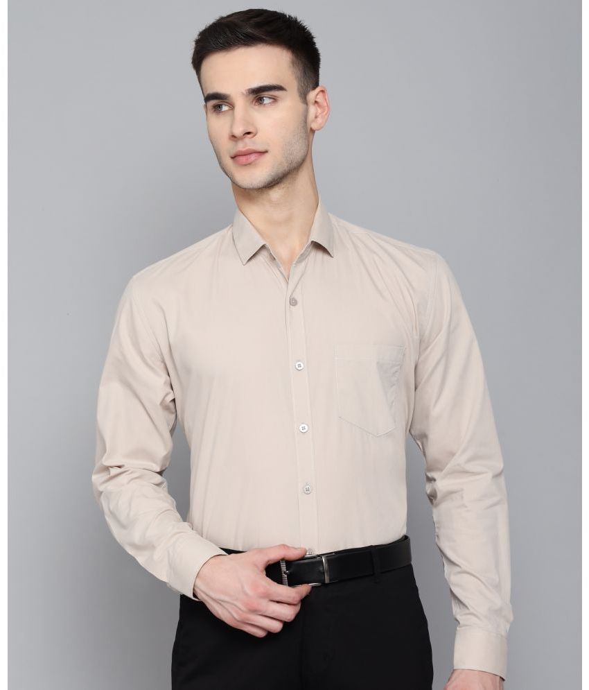     			KIBIT Cotton Regular Fit Full Sleeves Men's Formal Shirt - Beige ( Pack of 1 )