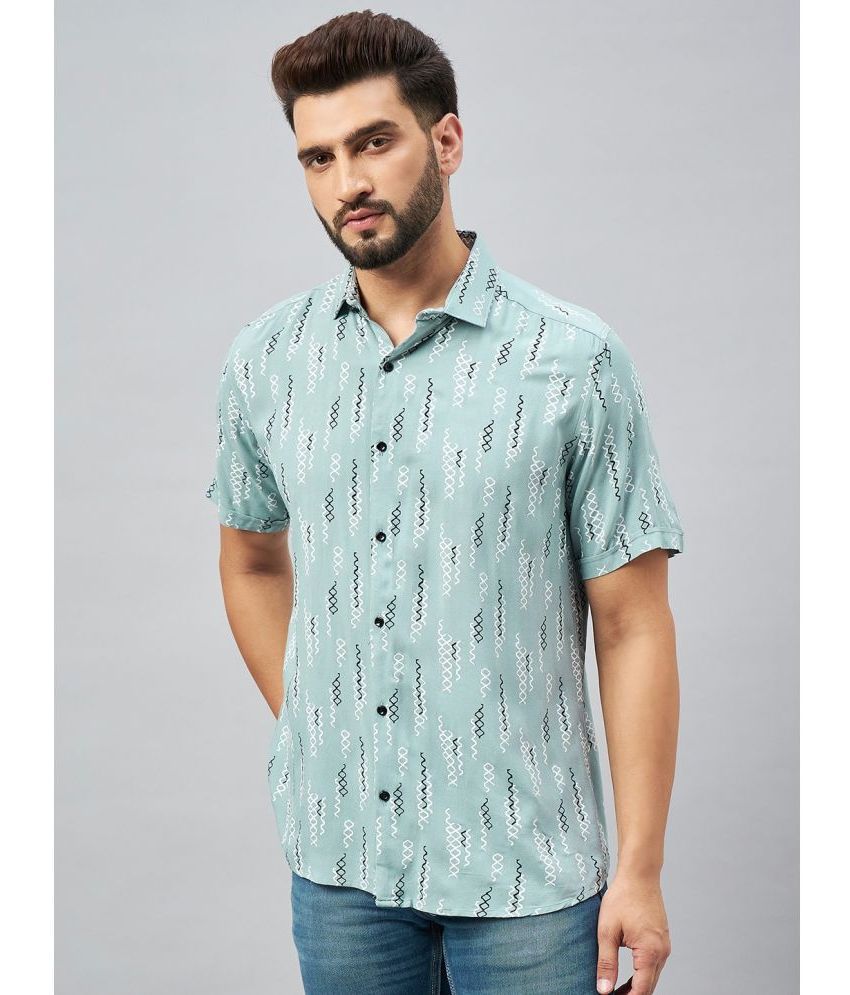     			KIBIT Rayon Regular Fit Printed Half Sleeves Men's Casual Shirt - Grey ( Pack of 1 )