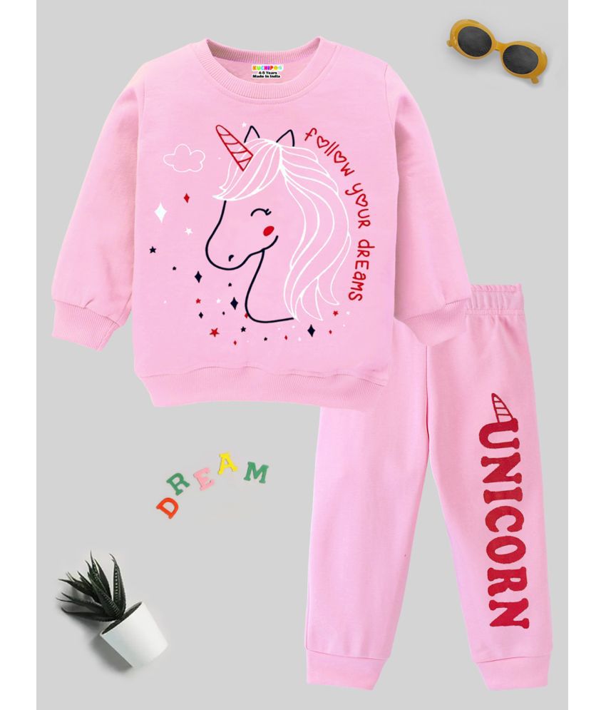     			Kuchipoo Pink Cotton Blend Baby Girl T-Shirt & Trouser ( Pack of 1 )