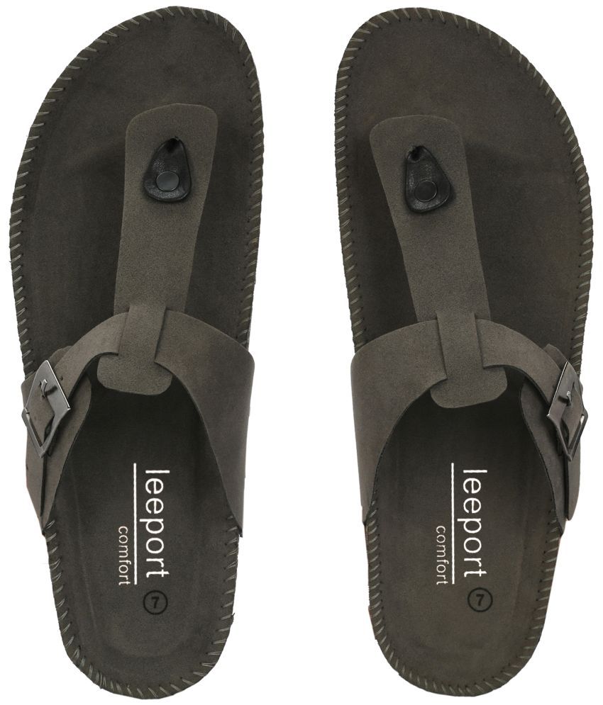     			Leeport Grey Men's Thong Flip Flop