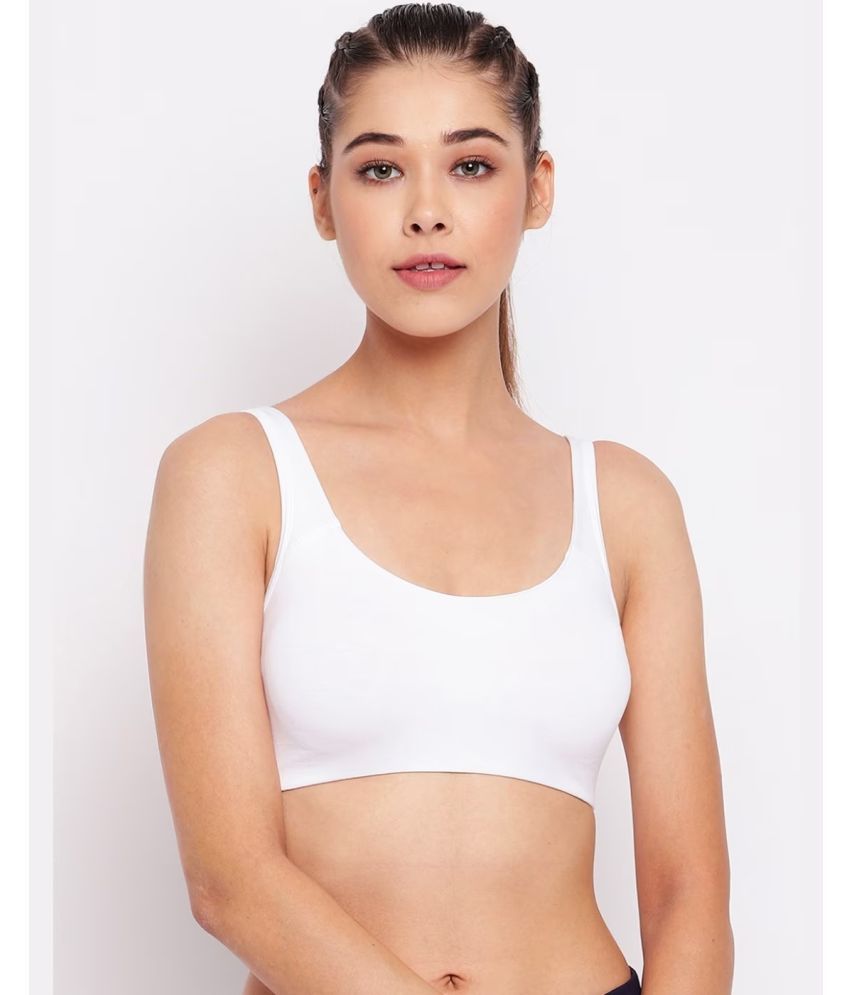     			MRB White Cotton Non Padded Women's Sports Bra ( Pack of 1 )