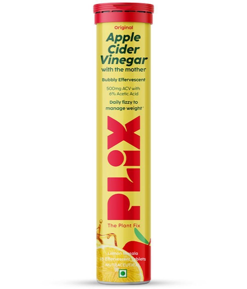     			Plix Apple Cider Vinegar 15 Effervescent Tablets Lemon Masala Flavor with Vitamin B12 (15 No)