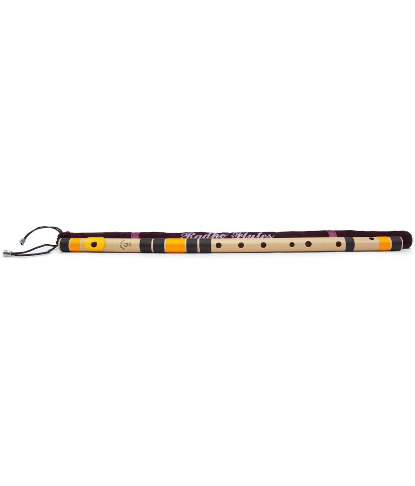     			Radhe Flutes PVC Fiber G Natural Bansuri Base Octave LEFT Handed With VELVET COVER