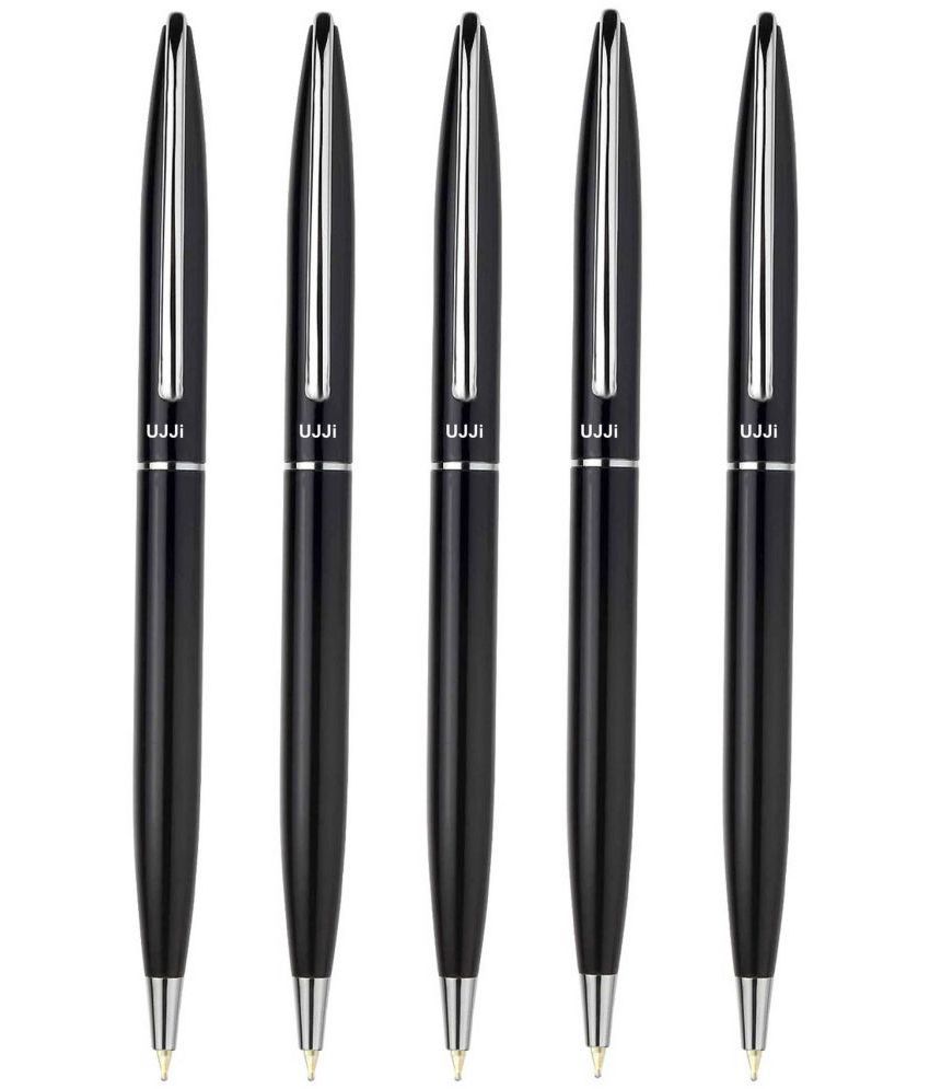     			UJJi Sleek Design Black Body pack of 5pcs Ball Pen