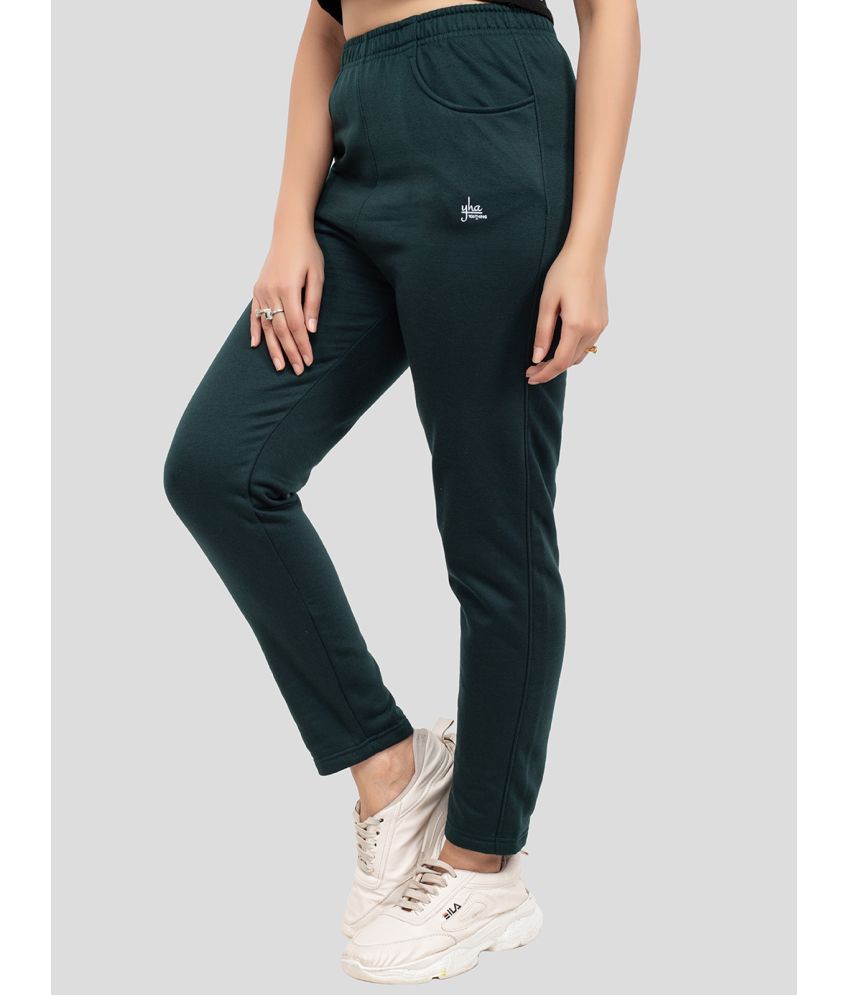     			YHA Green Fleece Women's Running Trackpants ( Pack of 1 )