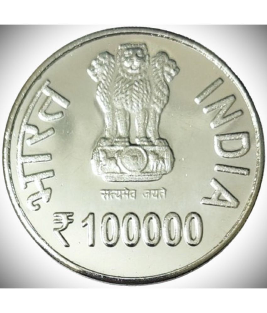     			Extremely Rare 100000 Rupee - Indira Gandhi, 100% Real Silver Plated Fantasy Token Memorial Coin