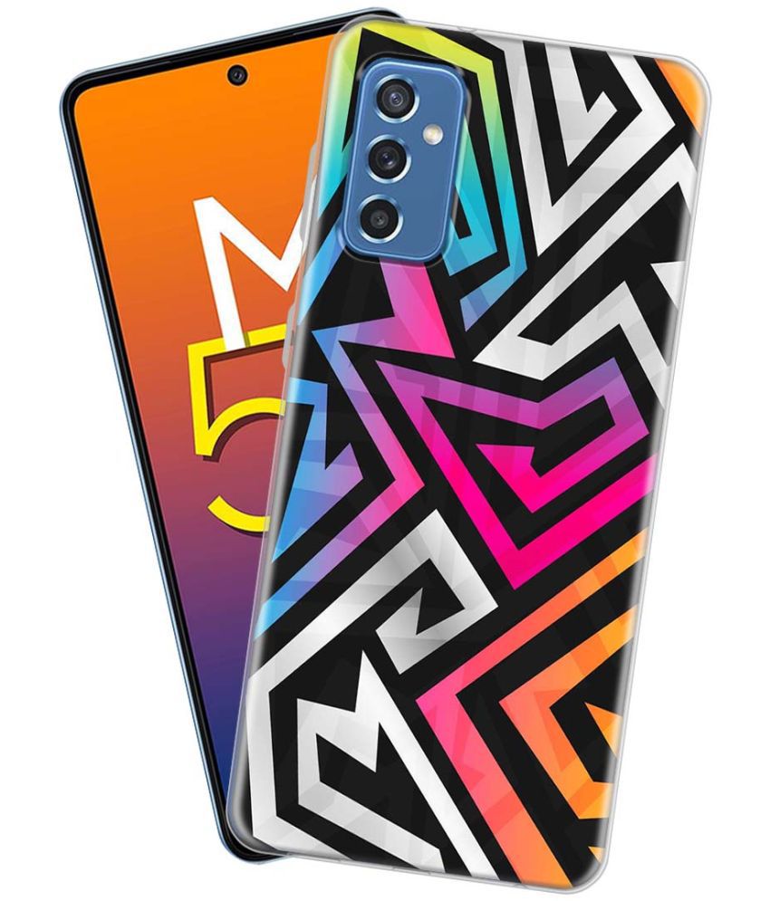     			Fashionury Multicolor Printed Back Cover Silicon Compatible For Samsung Galaxy M52 5G ( Pack of 1 )